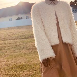 White Faux Fur Coat
